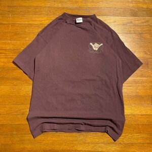 Vintage Hang Loose Maui T-Shirt Murina Maroon Mens Large Made in USA 90s